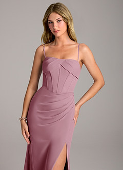 Azazie Chantel Bridesmaid Dresses Vintage Mauve Sheath Strapless Chiffon Convertible Dress image2