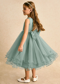 Azazie Lass Flower Girl Klänningar Klä A-Line i Tyll Rosett image3