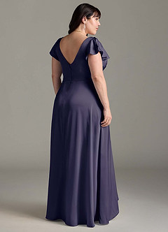Azazie Omari Bridesmaid Dresses Stormy A-Line Stretch Satin Dress image9