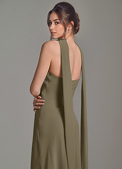 Azazie Ilana Bridesmaid Dresses Willow Green A-Line Strapless Chiffon Dress image6
