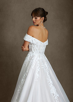 Azazie Becca Wedding Dresses Diamond White A-Line Sweetheart Neckline Tulle Dress image6