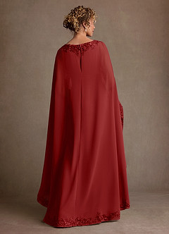 Azazie Artemisia Mother of the Bride Dresses Rust Sheath Lace Chiffon Dress image3