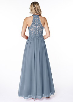 Azazie Prue Bridesmaid Dresses A-Line Lace Chiffon Floor-Length Dress image2