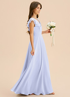 Azazie Anysa Junior Lavender A-Line Ruched Chiffon Dress image4