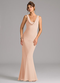 Azazie Rylina Bridesmaid Dresses English Rose Mermaid Pleated Chiffon Dress image1