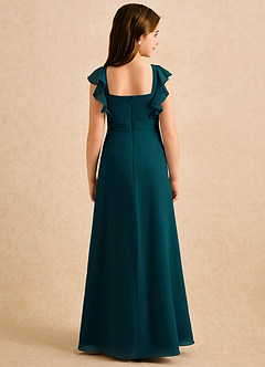 Azazie Soso Girls Formal Blomsterpigekjoler A-Line Plisseret Chiffon Gulv-længde Kjole image2