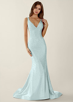 green glass dress Emerald Green Sequin Cut Glass Mirror Long Prom Dress with Slit – Modsele