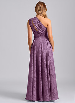 Azazie Charlize Final Sale Wisteria A-Line One Shoulder Floral Burnout Dress image2