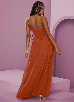 Barbie ♥ Azazie Bridesmaid Dresses Burnt Orange A-Line Pleated Chiffon Dress image10