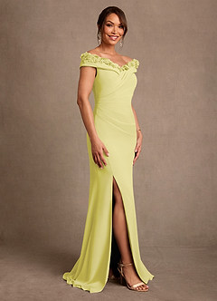Azazie Jettie Abiti per la Madre della Sposa Abito Tubino in Chiffon Plissettato Sorbetto Al Limone image2