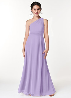 Azazie Cleo Junior Lilac A-Line Pleated Chiffon Dress image1