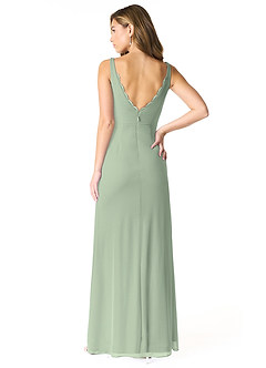 Azazie Verami Robes de demoiselle d'honneur Robe Sirène en Maille Dentelle Vert Sauge image2