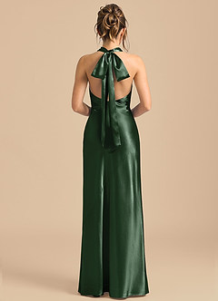 Azazie Velli Robes de demoiselle d'honneur Robe Fourreau en Satiné métallisé Col Haut Eucalyptus image5