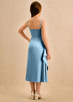 Azazie Canna Girls Formal Flower Girl Klänningar Klänning A-Line i Stretch Satin Plisserad image2