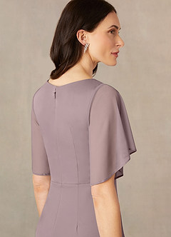 Azazie Selah Mother of the Bride Dresses Dusk A-Line V-Neck ruched Mesh Dress image5
