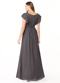 Azazie Daphne Modest Bridesmaid Dresses A-Line Ruffled Chiffon Floor-Length Dress image2