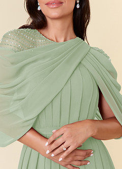 Azazie Olena Mother of the Bride Dresses Dusty Sage A-Line Sequins Chiffon Dress image5