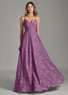 Azazie Amani Bridesmaid Dresses Wisteria A-Line Pleated Floral Burnout Dress image5