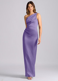Azazie Akilah Bridesmaid Dresses Tahiti Mermaid One Shoulder Stretch Satin Dress image4