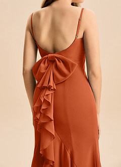 Azazie Lioren Junior Burnt Orange Mermaid Bow Chiffon Dress image6