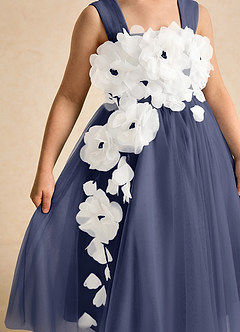 Azazie Dovey Flower Girl Dresses Stormy Ball-Gown Bow Tulle Dress image7