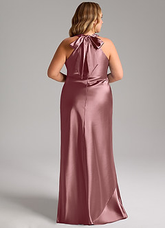 Azazie Doretta Bridesmaid Dresses Vintage Mauve Mermaid Bow Metallic Satin Dress image13