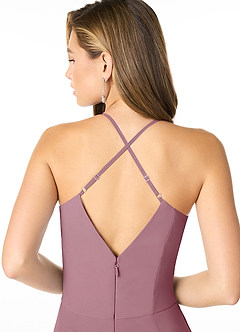 Azazie Carolina Final Sale Vintage Mauve Mermaid Ruched Chiffon Dress image5