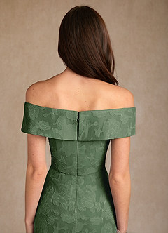 Azazie Medford Kleider für die Brautmutter A-Linie Schulterfrei Blumen-Burnout Kleid Eukalyptus image8