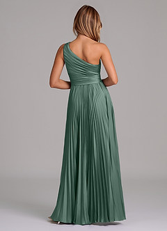 Azazie Lyrica Bridesmaid Dresses Eucalyptus A-Line One Shoulder Stretch Satin Dress image8