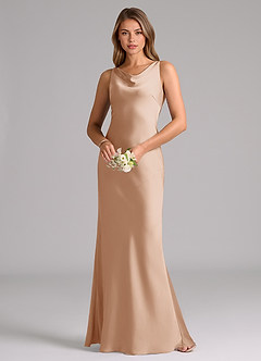 Azazie Allettie Bridesmaid Dresses English Rose Mermaid Stretch Satin Dress image3