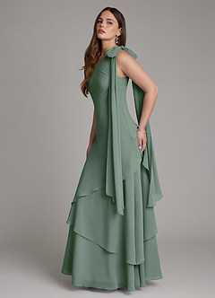 Azazie Monique Suknie dla druhen Linia A Jedno ramię Szyfon Do ziemi Sukienka image7