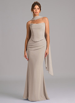Azazie Sorrel Bridesmaid Dresses Frost Mermaid Corset Chiffon Dress image4