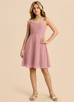 Azazie Shale Klä av A-Line i Chiffong Rosett image3