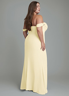 Azazie Johana Bridesmaid Dresses Lemon Sorbet Mermaid Off the Shoulder Chiffon Convertible Dress image9