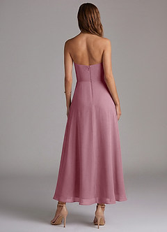 Azazie Wren Brautjungfernkleider A-Linie Schulterfrei Chiffon Kleid Vintage Mauve image4