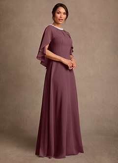 Azazie Winnifred Suknie dla Matki Panny Młodej Linia A Zroszony Szyfon Długość podłogi Sukienka image2