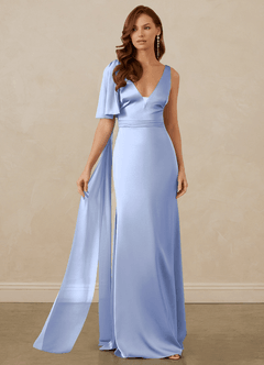 Christian Siriano Bridal for Azazie 1011 Final Sale Ice Mermaid Bow Stretch Satin Dress image6