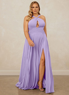 Christian Siriano Bridal for Azazie 1009 Bridesmaid Dresses Lilac A-Line Pleated Chiffon Dress image9