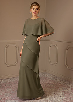 Azazie Bowie Mother of the Bride Dresses Willow Green A-Line Chiffon Dress image1