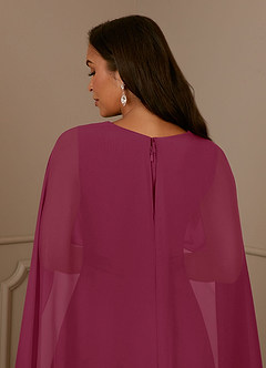 Azazie Isa Mother of the Bride Dresses Mulberry A-Line V-Neck Pleated Chiffon Dress image6