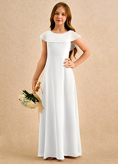 Azazie Kittie Girls Formal Flower Girl Klänningar Klä A-Line i Chiffong image5