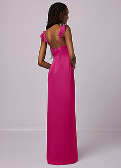 Barbie ♥ Azazie Bridesmaid Dresses Barbie Pink Sheath Stretch Satin Dress image2