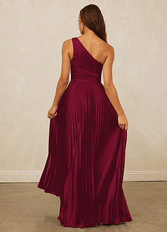 Christian Siriano Bridal for Azazie 1008 Bridesmaid Dresses Burgundy A-Line One Shoulder Stretch Satin Dress image7