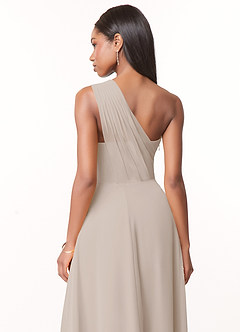 Azazie Ashley Bridesmaid Dresses Frost A-Line Ruched Chiffon Dress image3
