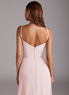Azazie Marley Bridesmaid Dresses Blushing Pink A-Line Off the Shoulder Chiffon Convertible Dress image11