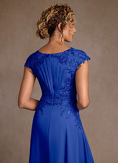 Azazie Crista Suknie dla Matki Panny Młodej Linia A Koronka Szyfon Długość herbaty Sukienka image6