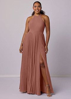 Barbie ♥ Azazie Bridesmaid Dresses Cedar Rose A-Line Pleated Chiffon Dress image7