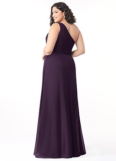 Azazie Dallas Bridesmaid Dresses Plum A-Line One Shoulder Chiffon Dress image7