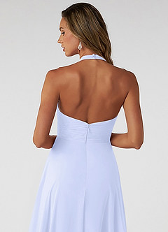 Azazie Tessie Bridesmaid Dresses Lavender A-Line V-Neck Pleated Chiffon Dress image4