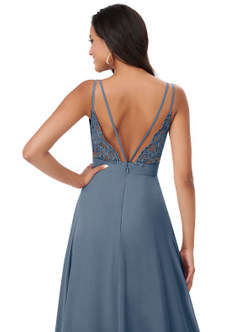 Azazie Lennon Bridesmaid Dresses Twilight A-Line Lace Chiffon Dress image2